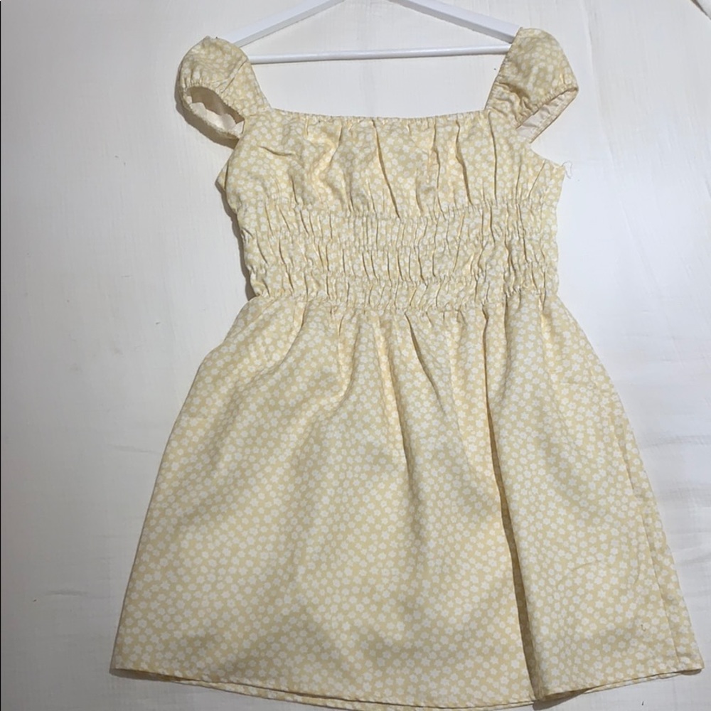 Yellow, floral pattern Sunday dress